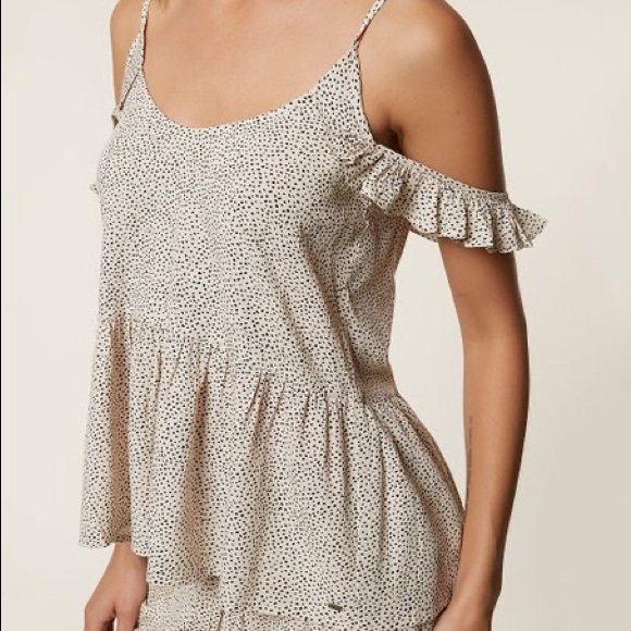 O’Neill Polka Dot Cold Shoulder Blouse - Picture 7 of 10